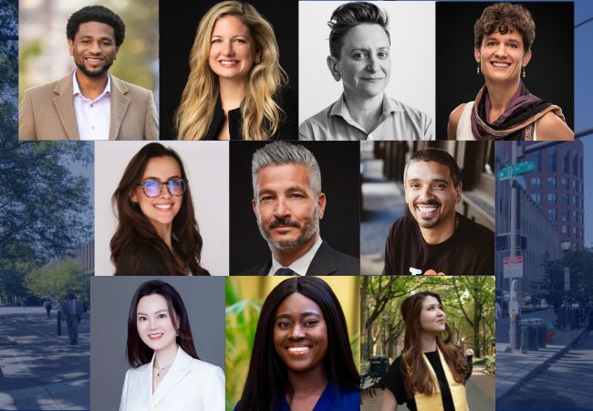 Collage of 2025 Penn GSE Award recipients. Top row (L–R): Damani White-Lewis, A. Brooks Bowden, Abby Reisman, Jenny Zapf. Middle row: Rachel Dozier, John Gamba, Peter Montesino. Bottom row: Dandan Wu, Mayowa Fageyinbo, Meruyert Bizhanova.
