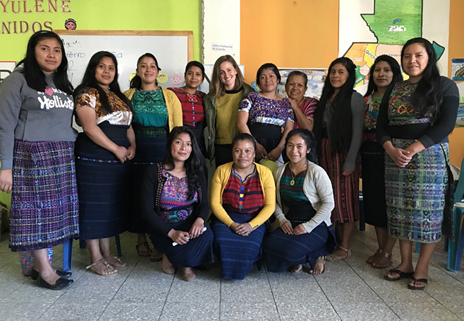 Nichols with a group of young women who participated in a weekly collaborative workshop with her