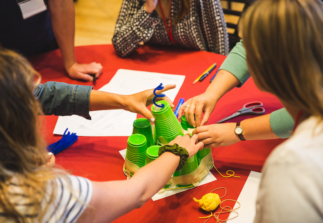 Teachers work on a project-based learning project