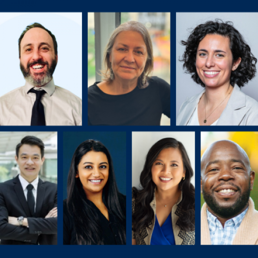 A grid of headshots of the seven alumni award winners