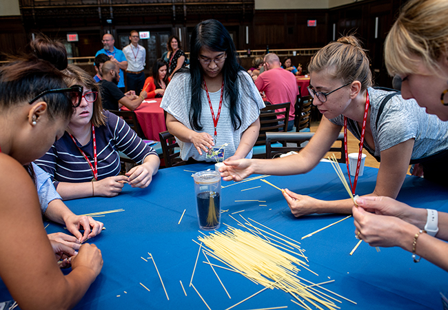 Educators in the Project-Based Learning Certificate Program participate in projects similar to those they might assign to their own students. They also work together to improve the projects and try out new teaching strategies. Photo by Ginger Fox Photography